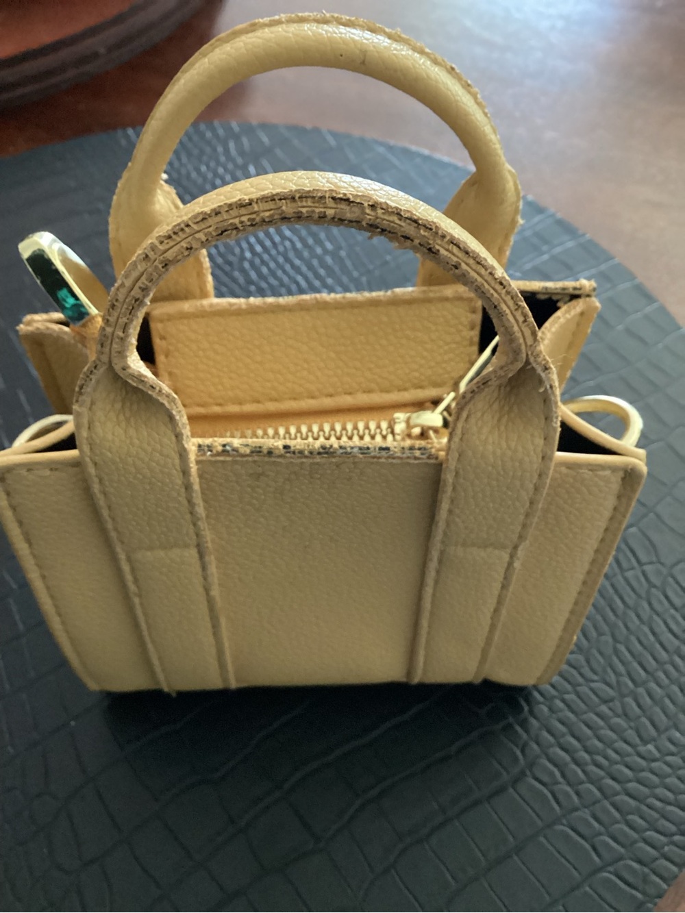 Marc Jacobs Yellow Mini Tote with Pink Logo Print - Picture 4 of 6
